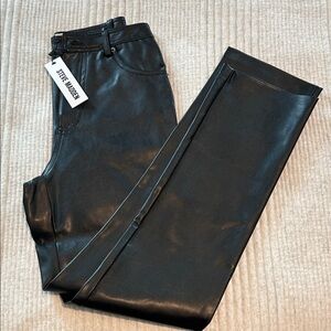 Steve Madden Jet Black Leatherette Trousers